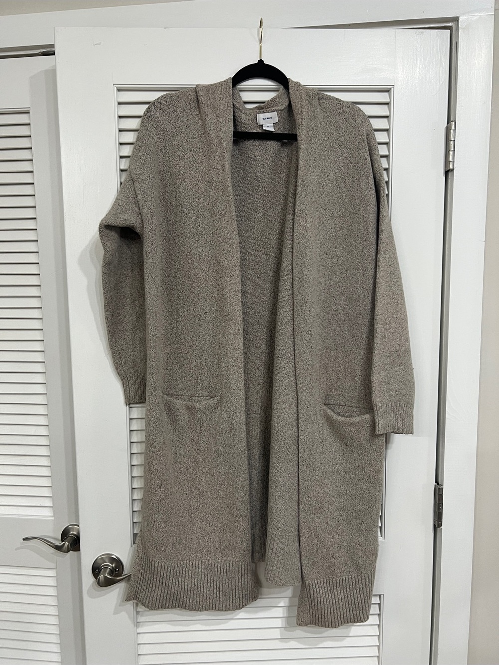 Old Navy Neutral Heather Open-Front Knit Cardigan